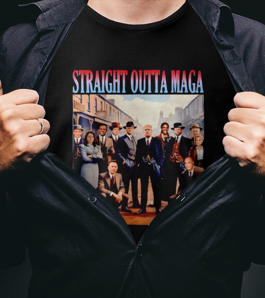 Straight Outta MAGA Donald Trump Elon Musk Tucker Carlson Vivek Ramaswamy Peaky Blinders T-Shirt