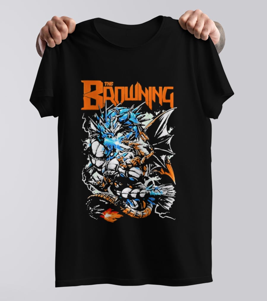 The Browning Cybernetic Dragon Sci Fi Fantasy Heavy Metal Battle T-Shirt