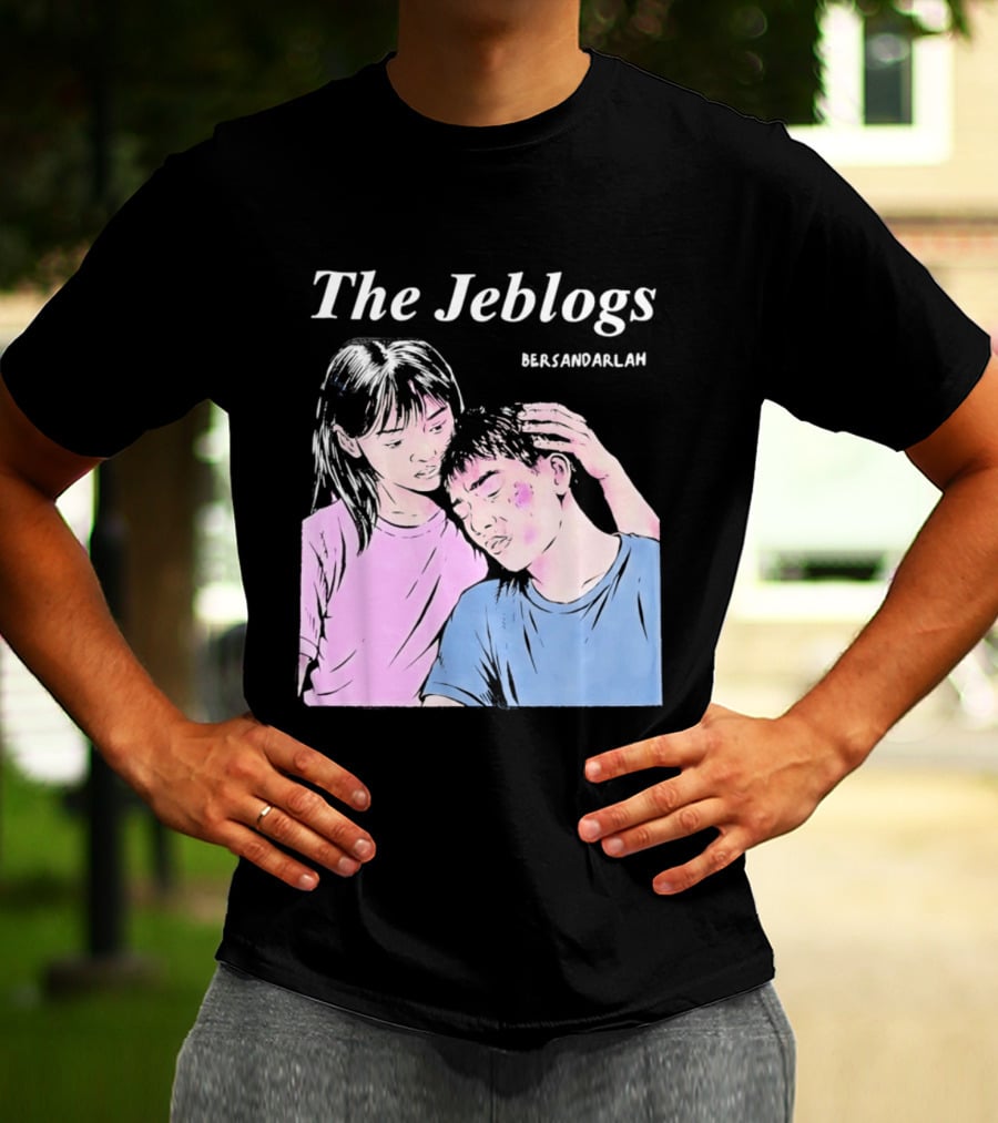 The Jeblogs Bersandarlah Pastel Art Style Tender Moment T-Shirt