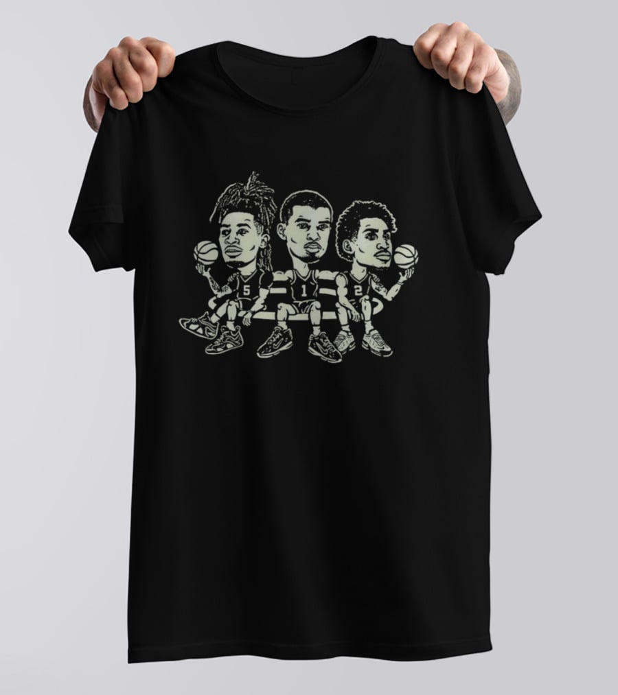 Victor Wembanyama Stephon Castle Dylan Harper San Antonio Spurs Basketball Caricature T-Shirt
