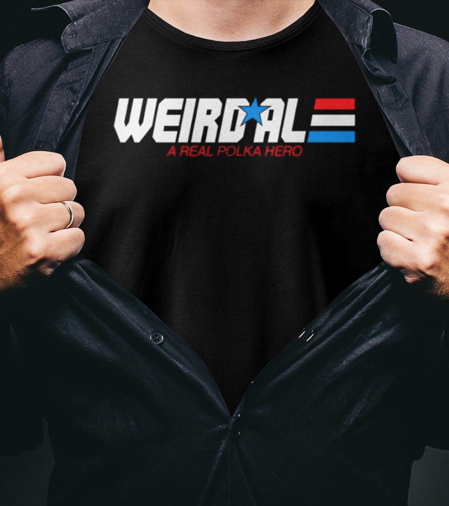 Weird Al Real Polka Hero Star Blue Red White T-Shirt