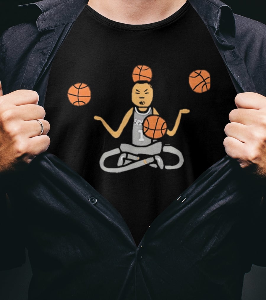 Wembanyama Meditation San Antonio Spurs Basketball Meme T-Shirt