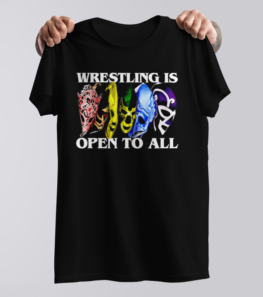 Wrestling Is Open To All Multicolor Lucha Libre Masks T-Shirt