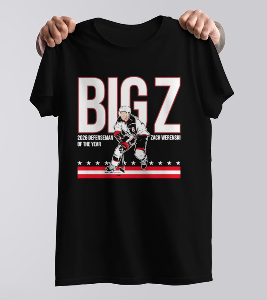 Big Z Zach Werenski Columbus Blue Jackets 2026 Defenseman Of The Year T-Shirt