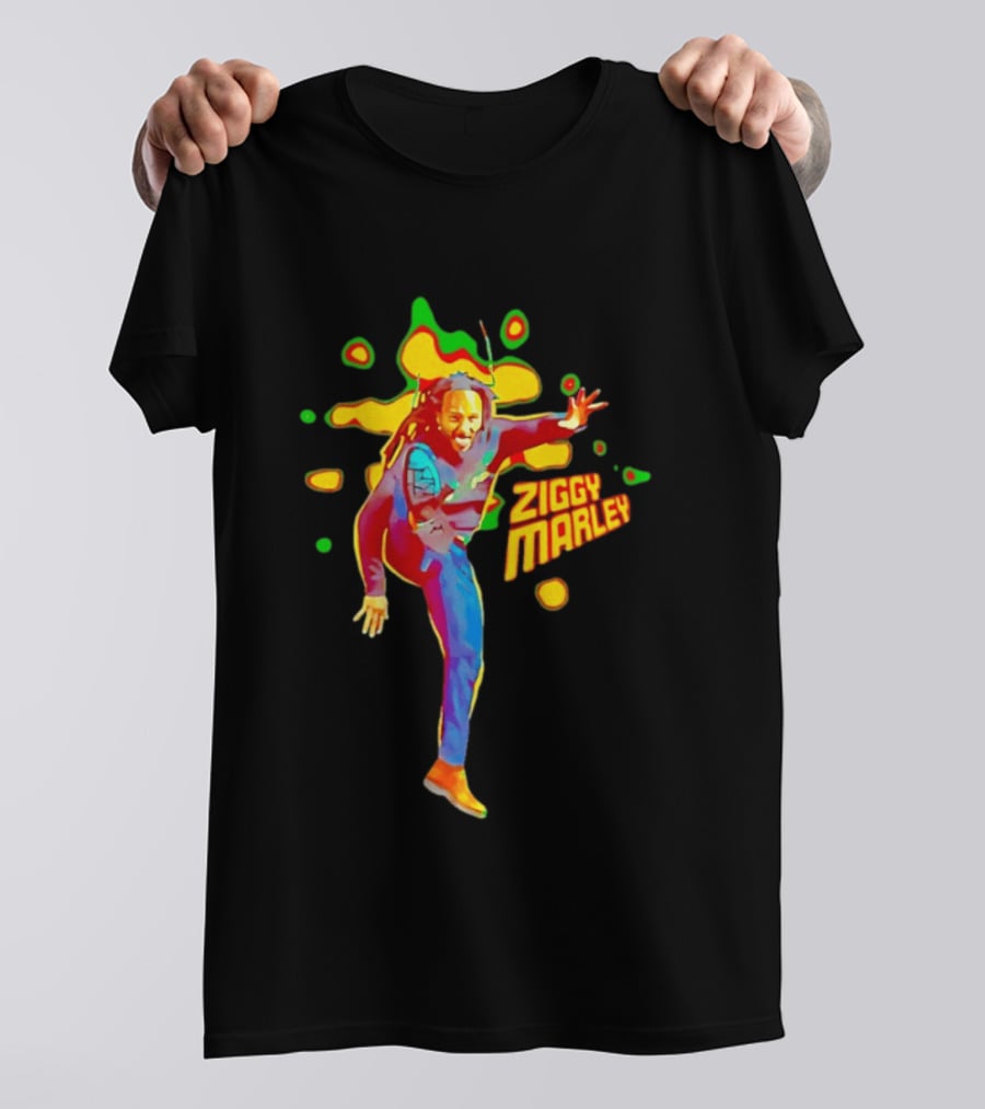 Ziggy Marley Vibrant Reggae Music Legend Performance T-Shirt