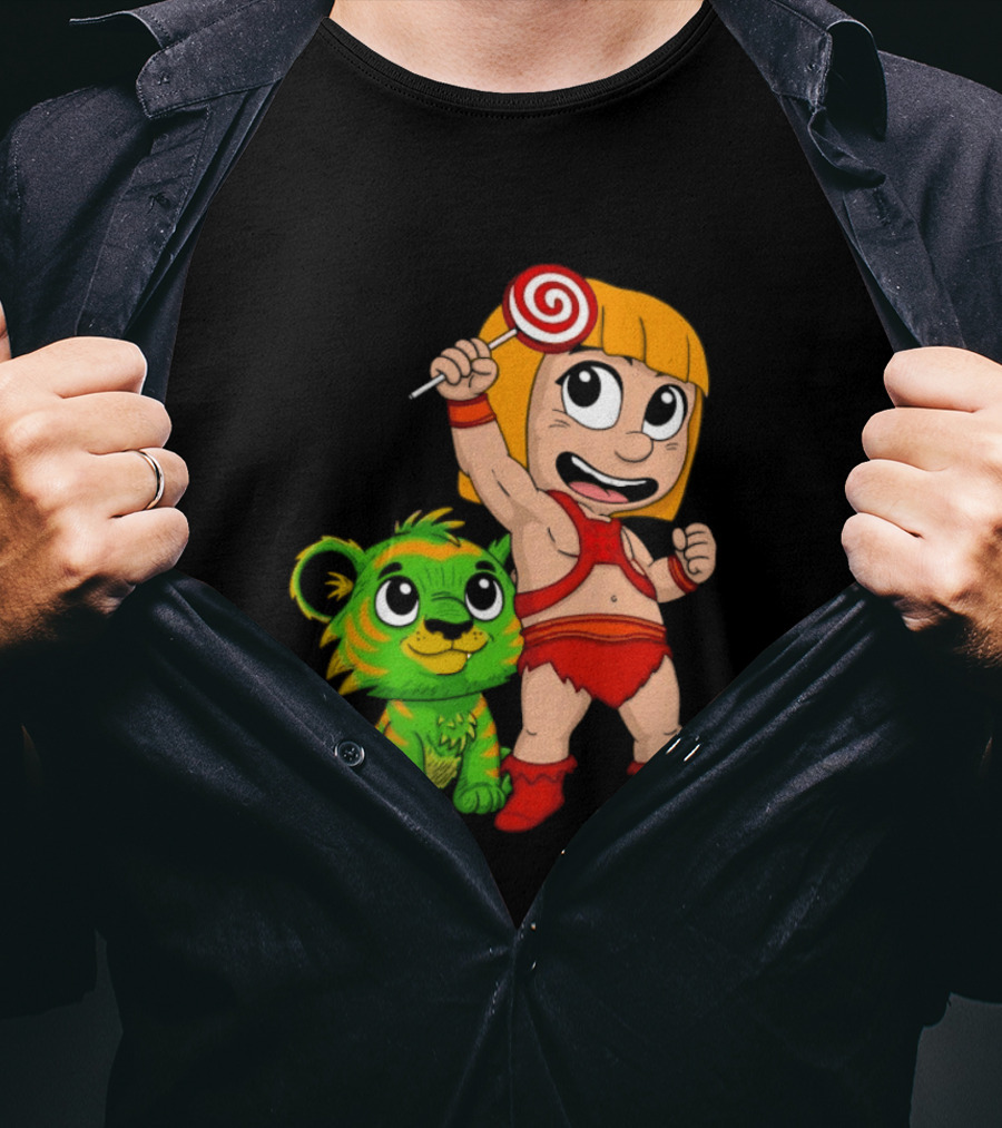 He Man And Battle Cat Masters Of Kindergarten Lollipop Adventure T-Shirt