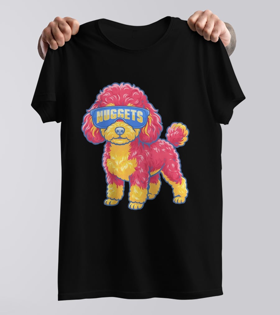 Denver Nuggets Teacup Poodle Wearing Oversized Glasses T-Shirt