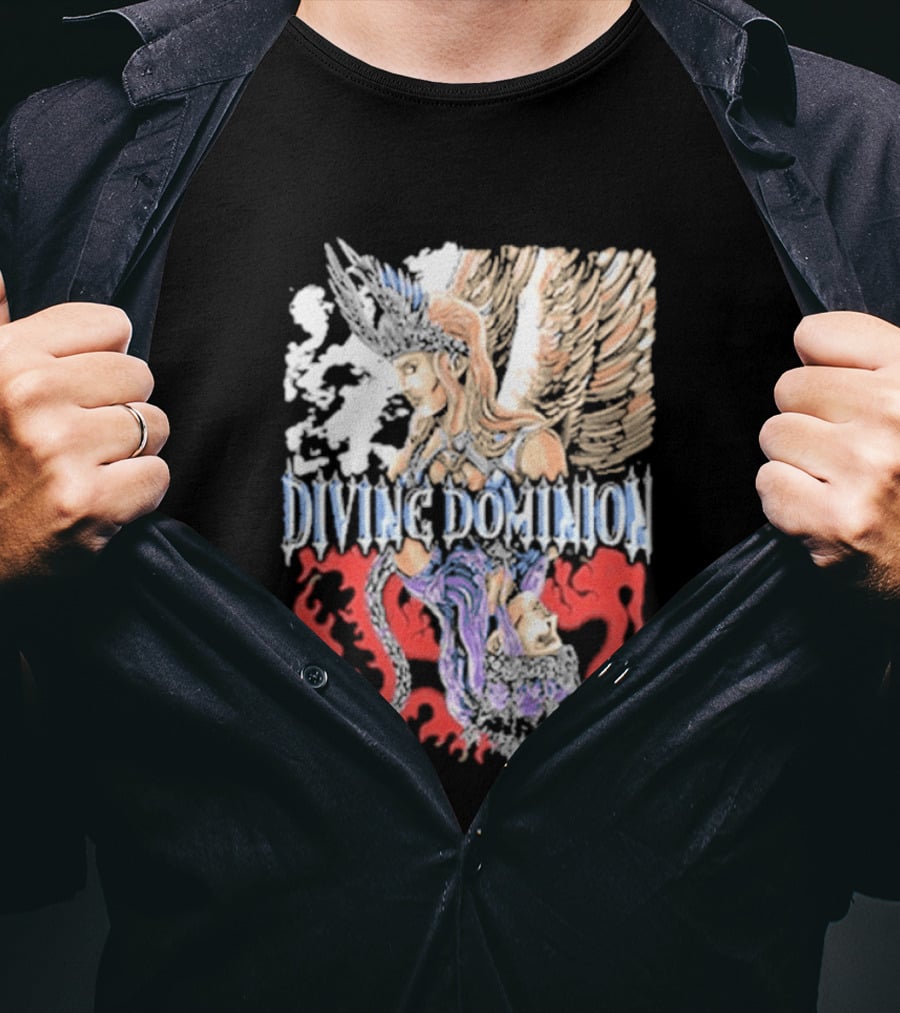 Divine Dominion Angel And Dragon Clash Heaven And Hell T-Shirt