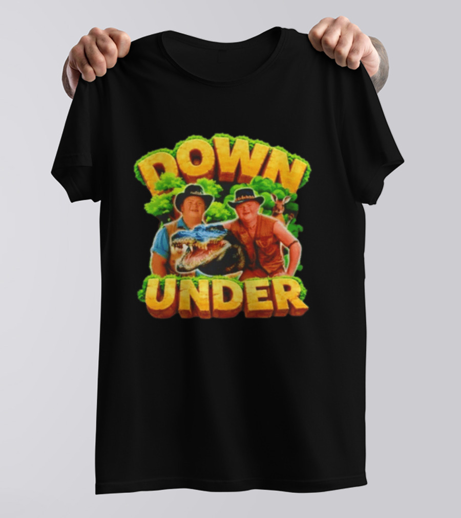 Down Under Crocodile Hunter Adventure With Outback Characters T-Shirt