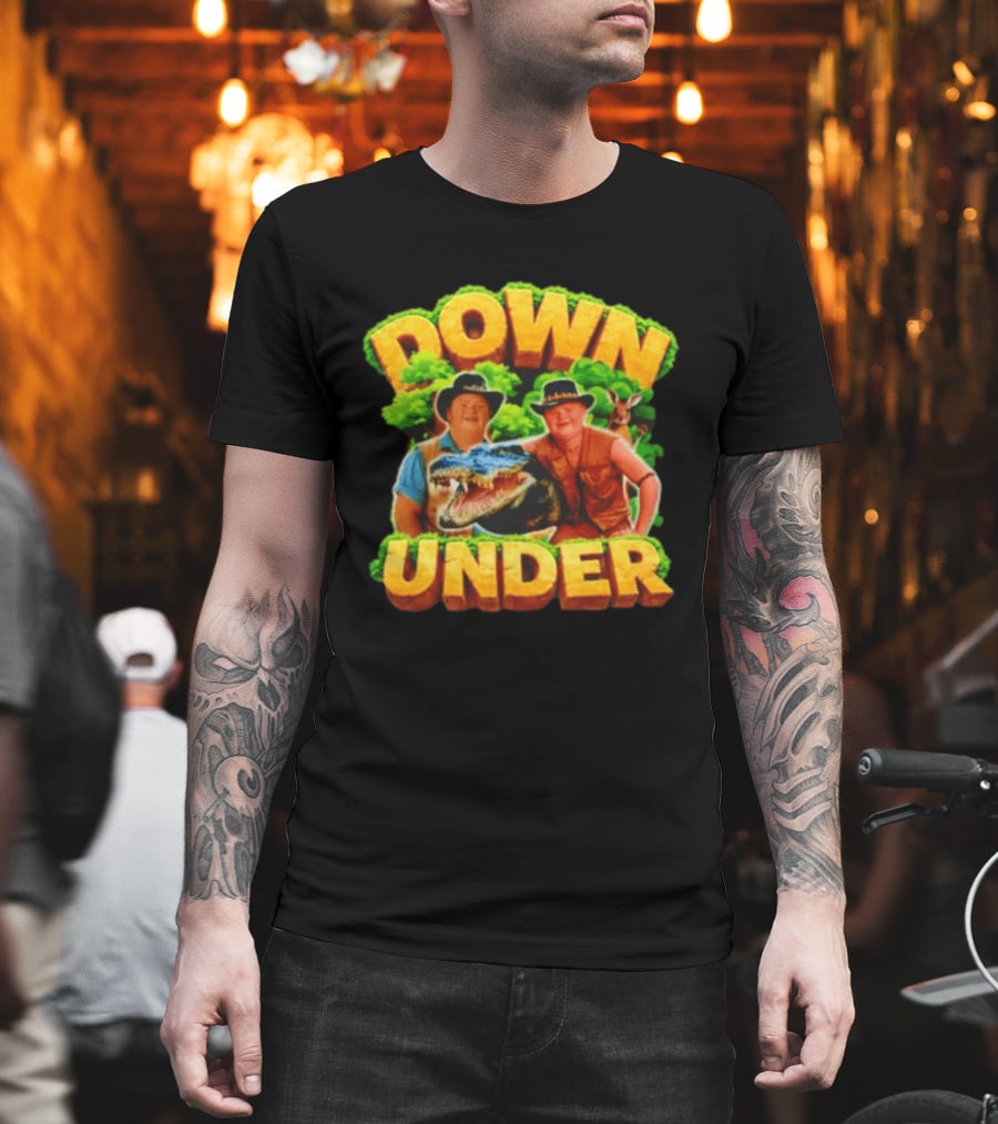 Down Under Crocodile Hunter Adventure With Outback Characters T-Shirt