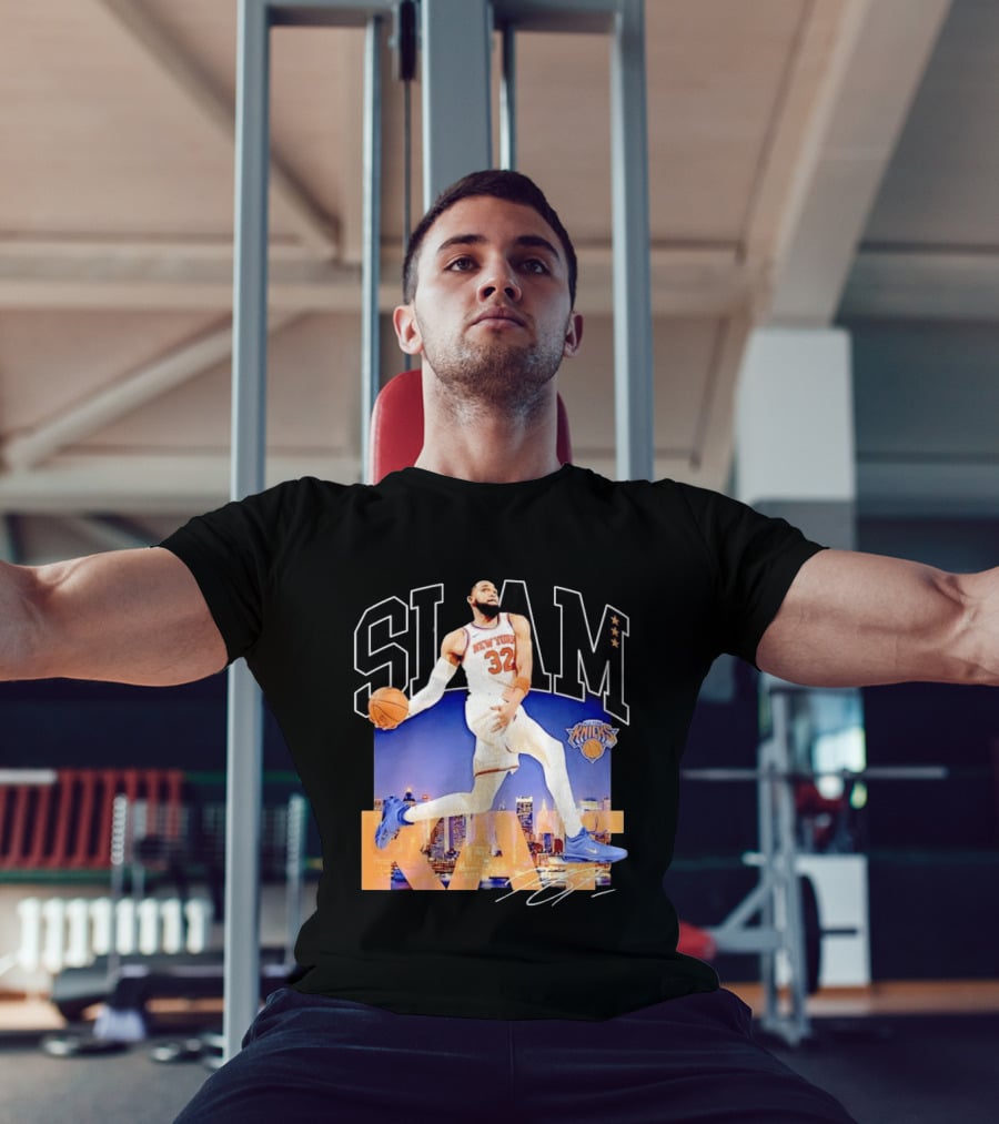 Karl Anthony Towns New York Knicks Slam Kat NBA Basketball 32 Jersey T-Shirt