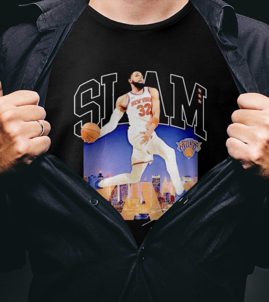 Karl Anthony Towns New York Knicks Slam Kat NBA Basketball 32 Jersey T-Shirt