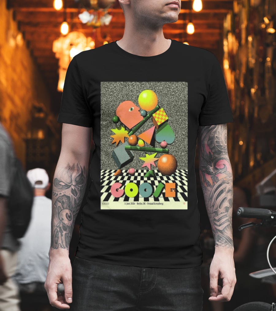 Goose Berlin DE 3 Juni 2026 Festsaal Kreuzberg Checkered Geometric T-Shirt