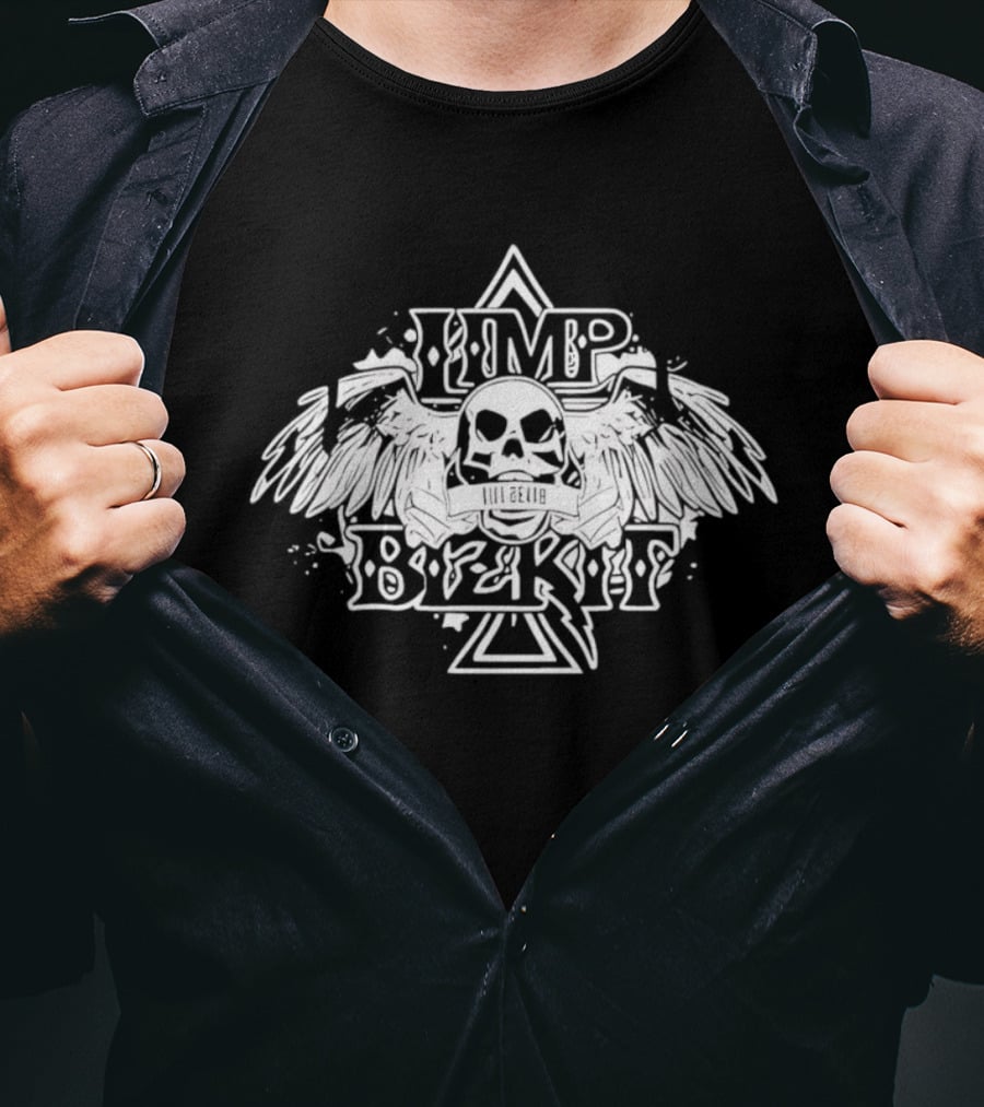Limp Bizkit Skull Wings Band Music T-Shirt