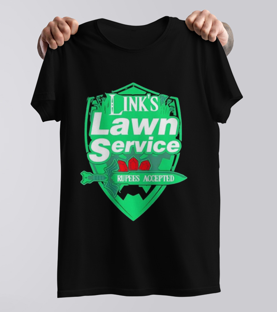 Link's Lawn Service Rupees Accepted The Legend Of Zelda Master Sword T-Shirt