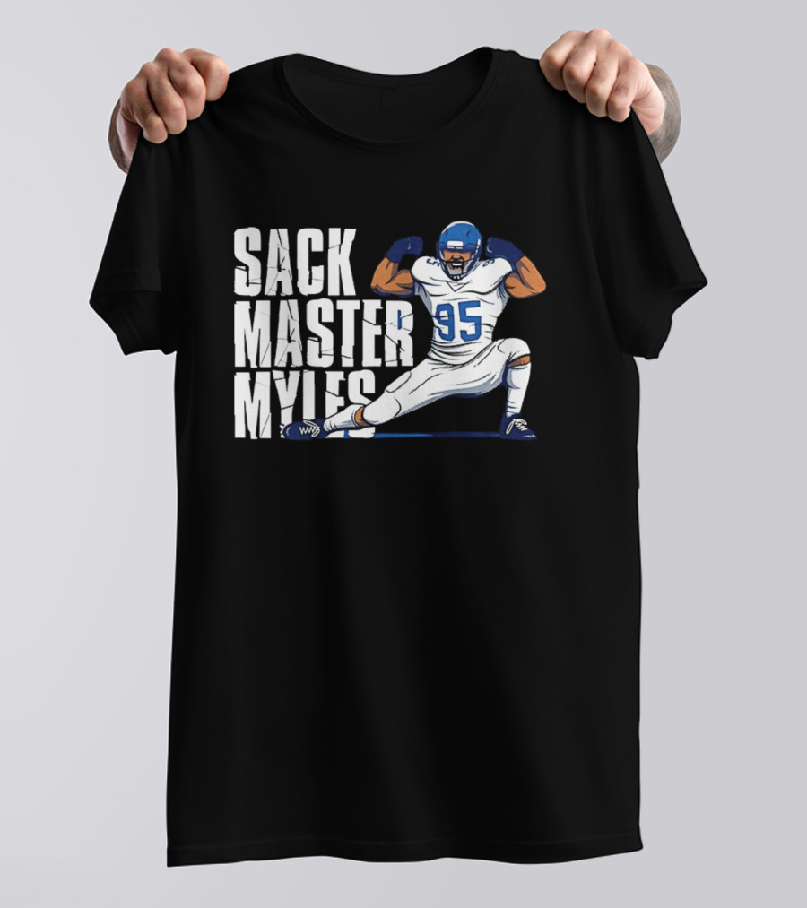 Sack Master Myles Garrett 95 Los Angeles Rams Football T-Shirt