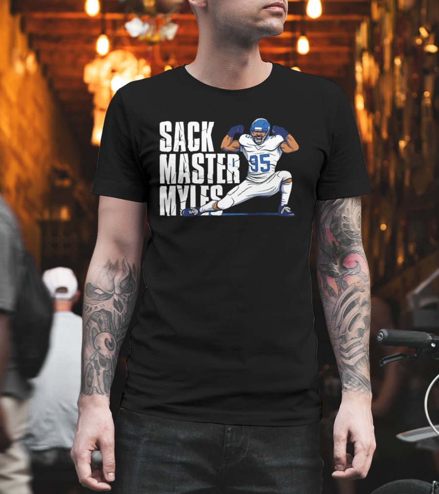 Sack Master Myles Garrett 95 Los Angeles Rams Football T-Shirt