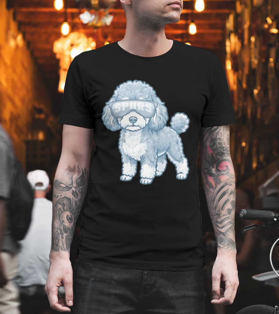 San Antonio Spurs Teacup Poodle With Goggles T-Shirt