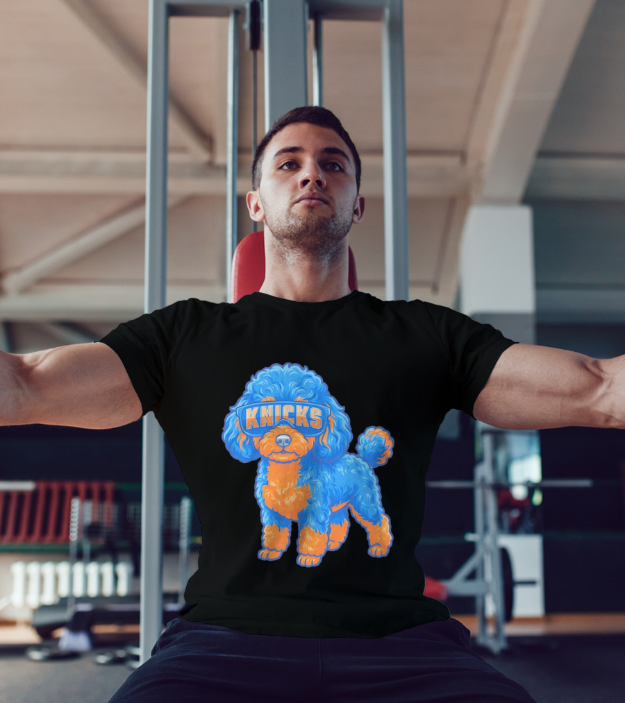 New York Knicks Teacup Poodle Cartoon Glasses T-Shirt