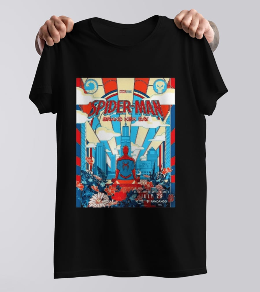 Spider Man Brand New Day Exclusive Movie Theaters July 29 Prime Fandango T-Shirt