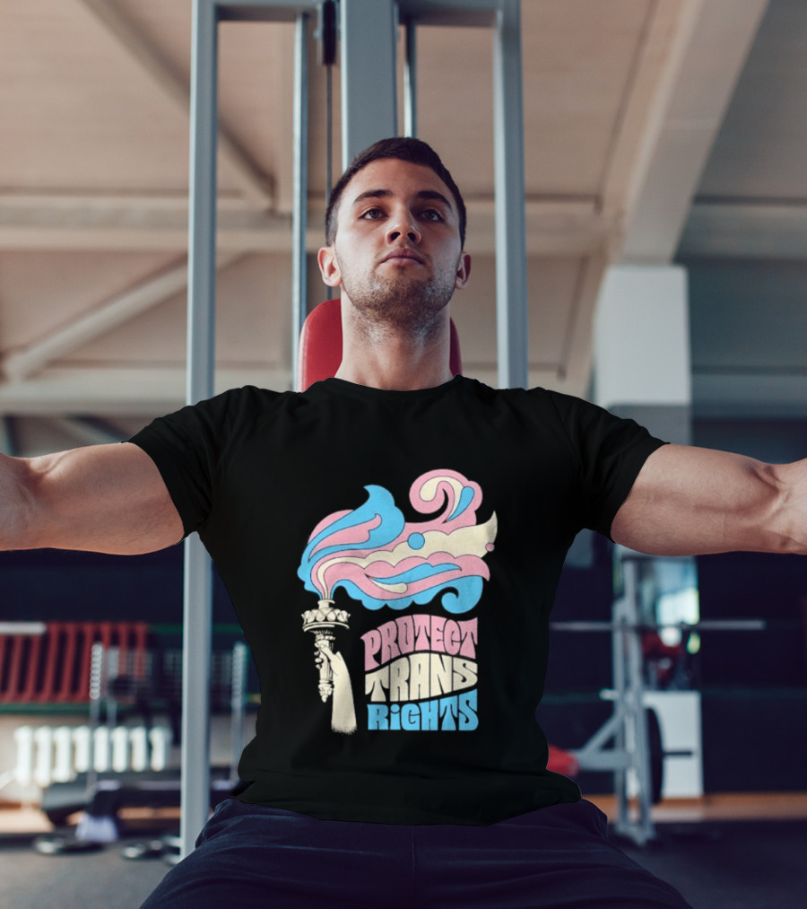 Protect Trans Rights Torch Symbol Bold Pride T-Shirt
