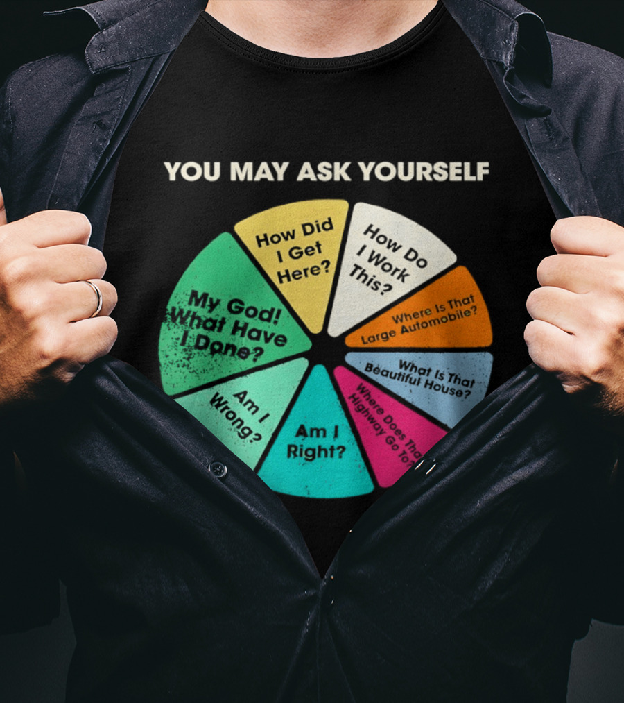 Talking Heads Pie Chart Lyrics You May Ask Yourself Once In A Lifetime T-Shirt