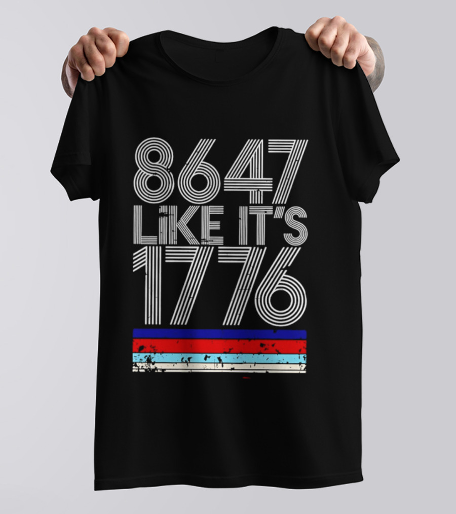 8647 Like It's 1776 Vintage Stripes Retro Numbers T-Shirt