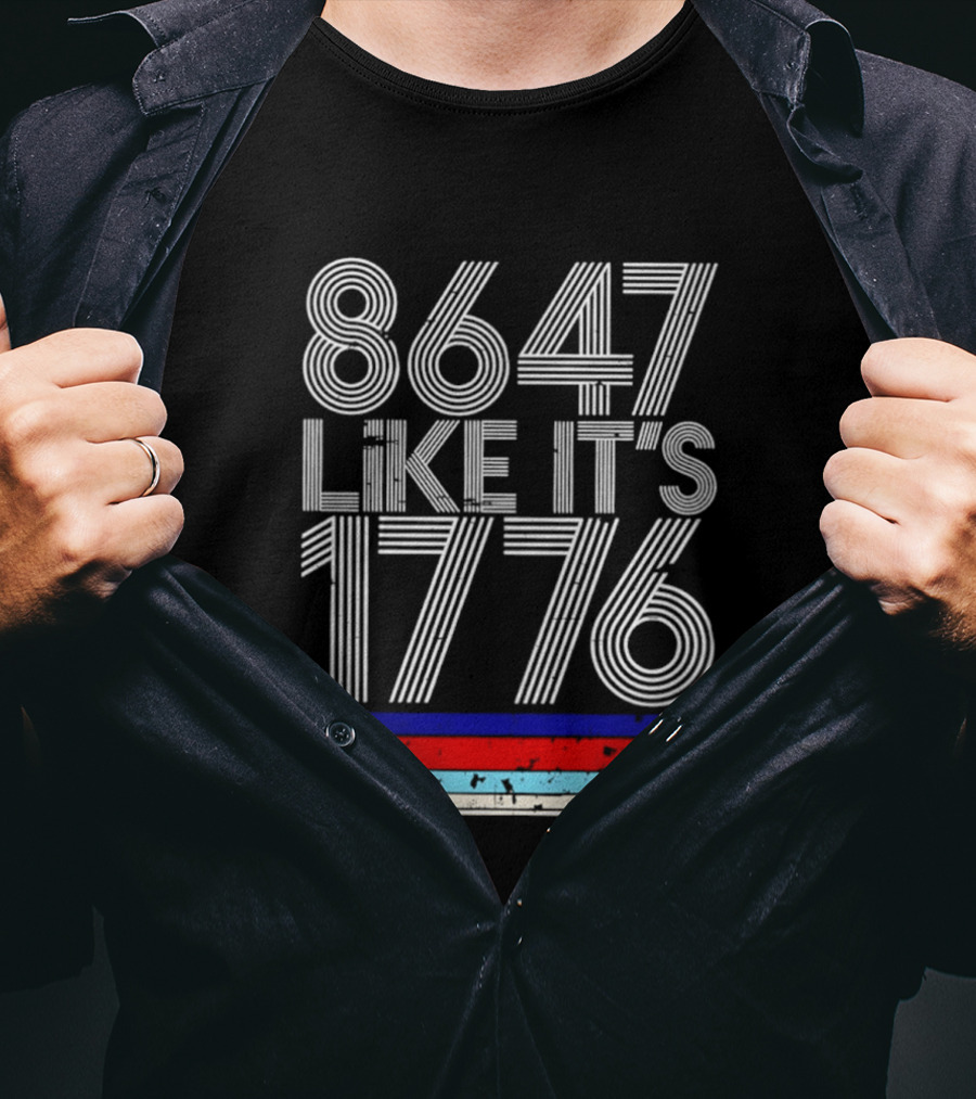 8647 Like It's 1776 Vintage Stripes Retro Numbers T-Shirt