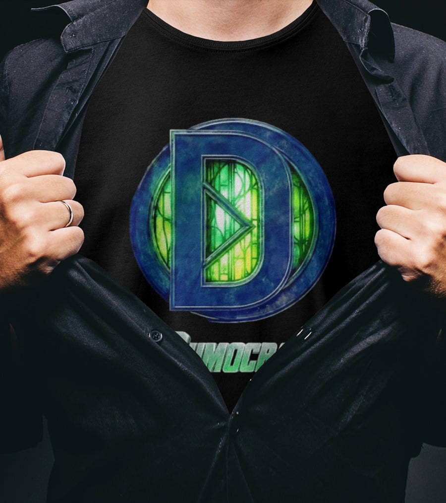 Dumocrats Political D Symbol Green Glass T-Shirt