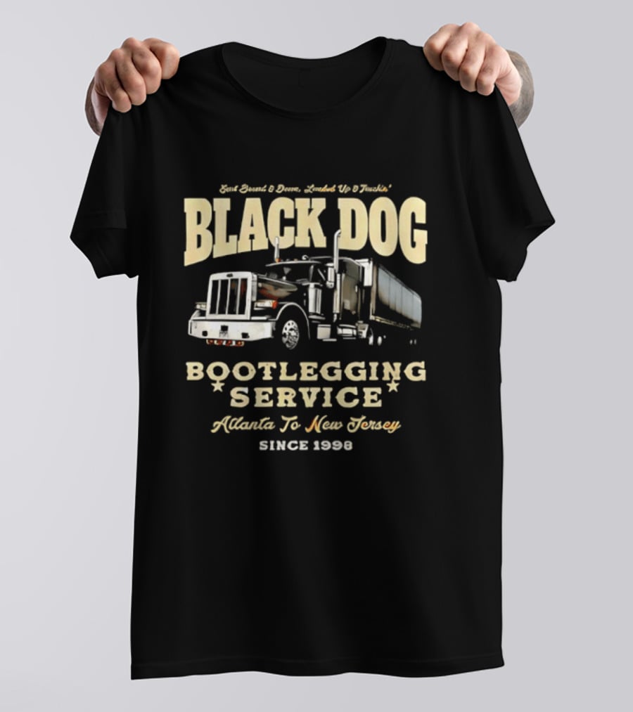 Black Dog Boot Service Atlanta To New Jersey Since 1998 Truck T-Shirt