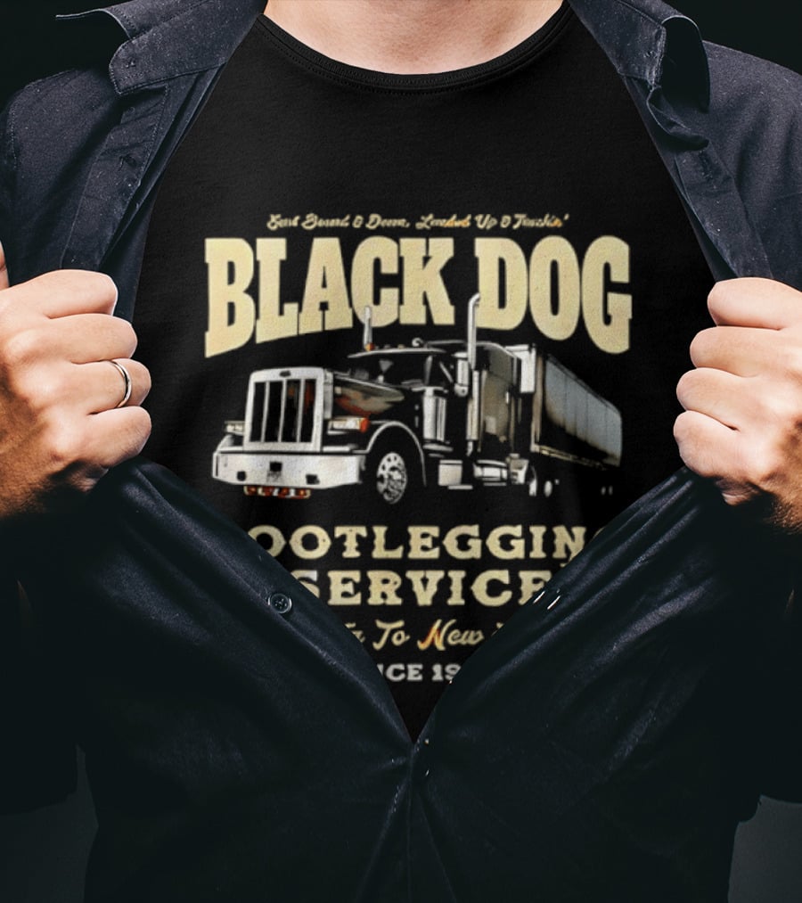 Black Dog Boot Service Atlanta To New Jersey Since 1998 Truck T-Shirt