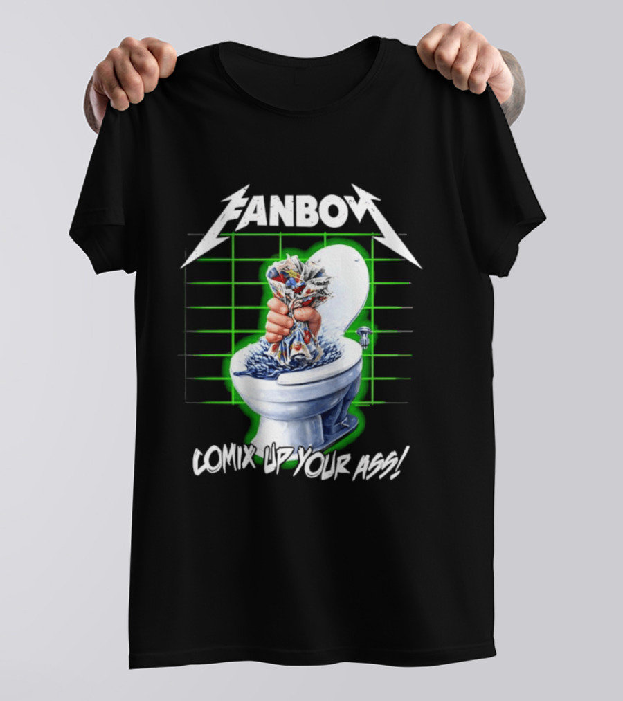 FANBOY Comix Up Your Ass Toilet Hand Print T-Shirt