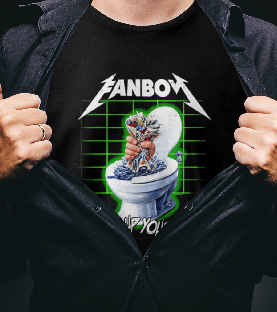 FANBOY Comix Up Your Ass Toilet Hand Print T-Shirt