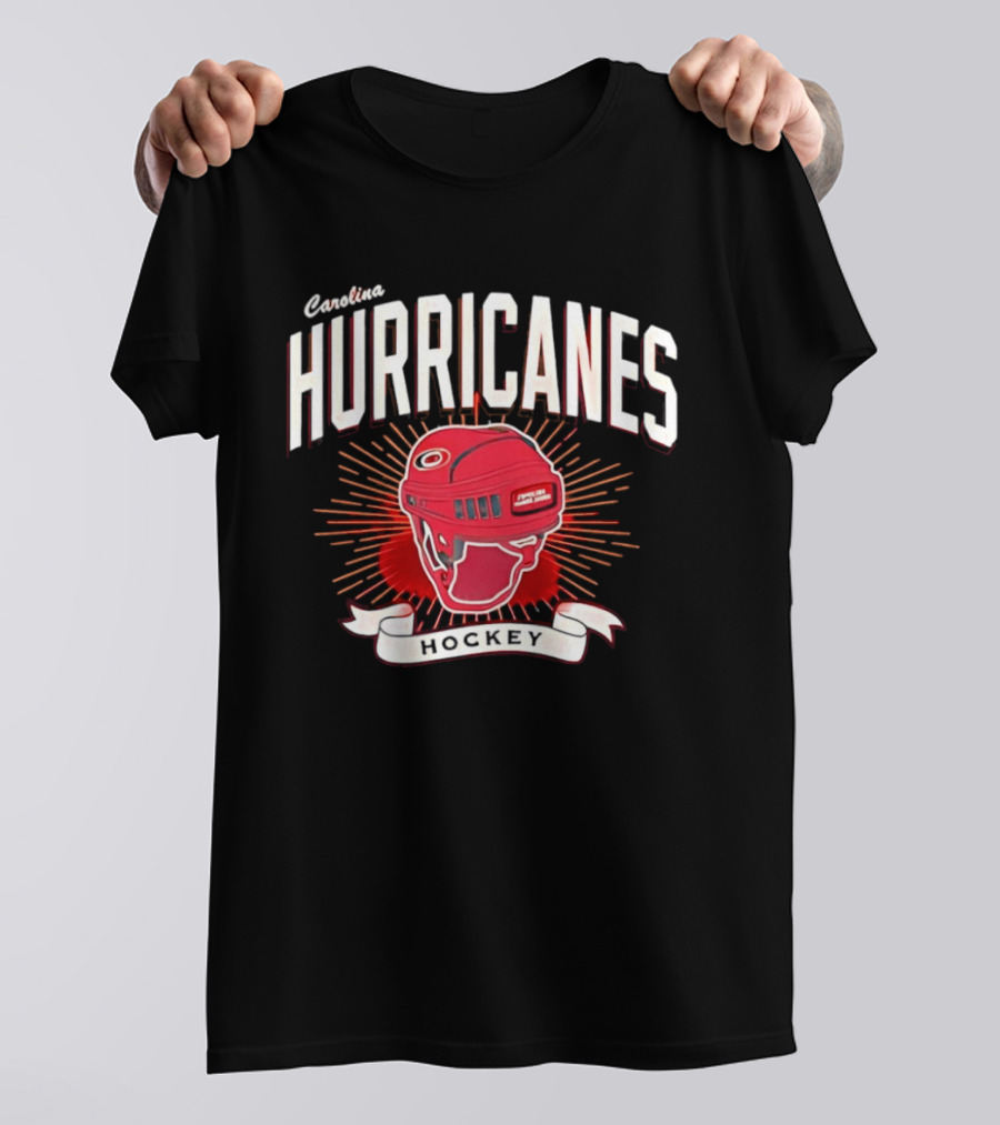 Carolina Hurricanes Red Helmet Hockey T-Shirt