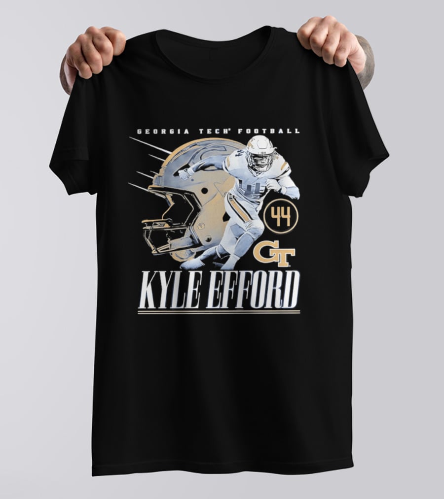 Georgia Tech Football Kyle Efford 44 GT Helmet T-Shirt