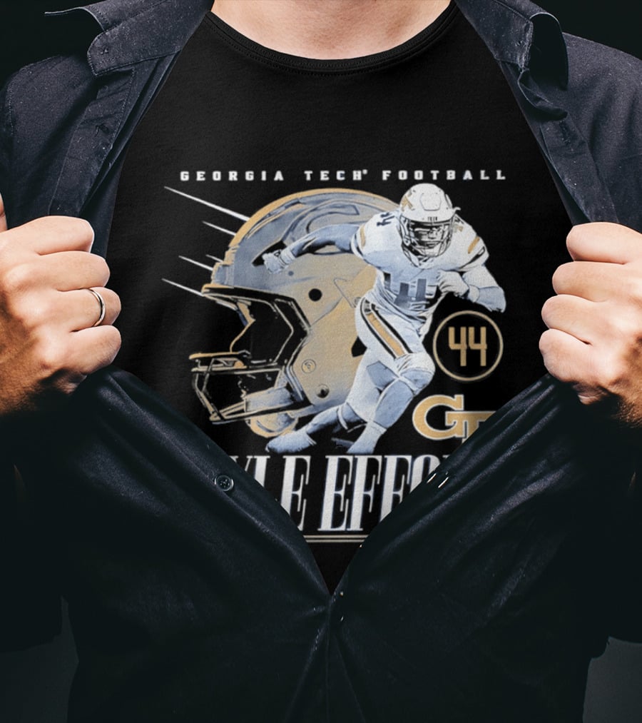 Georgia Tech Football Kyle Efford 44 GT Helmet T-Shirt