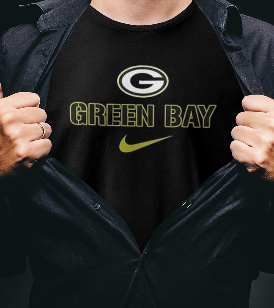 Green Bay Packers In My Veins Jesus In My Heart Diamond Tears Nike Packers Fan T-Shirt