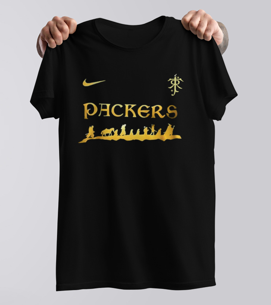 Nike Packers Fellowship Journey Football Lord Of The Rings Collaboration T-Shirt