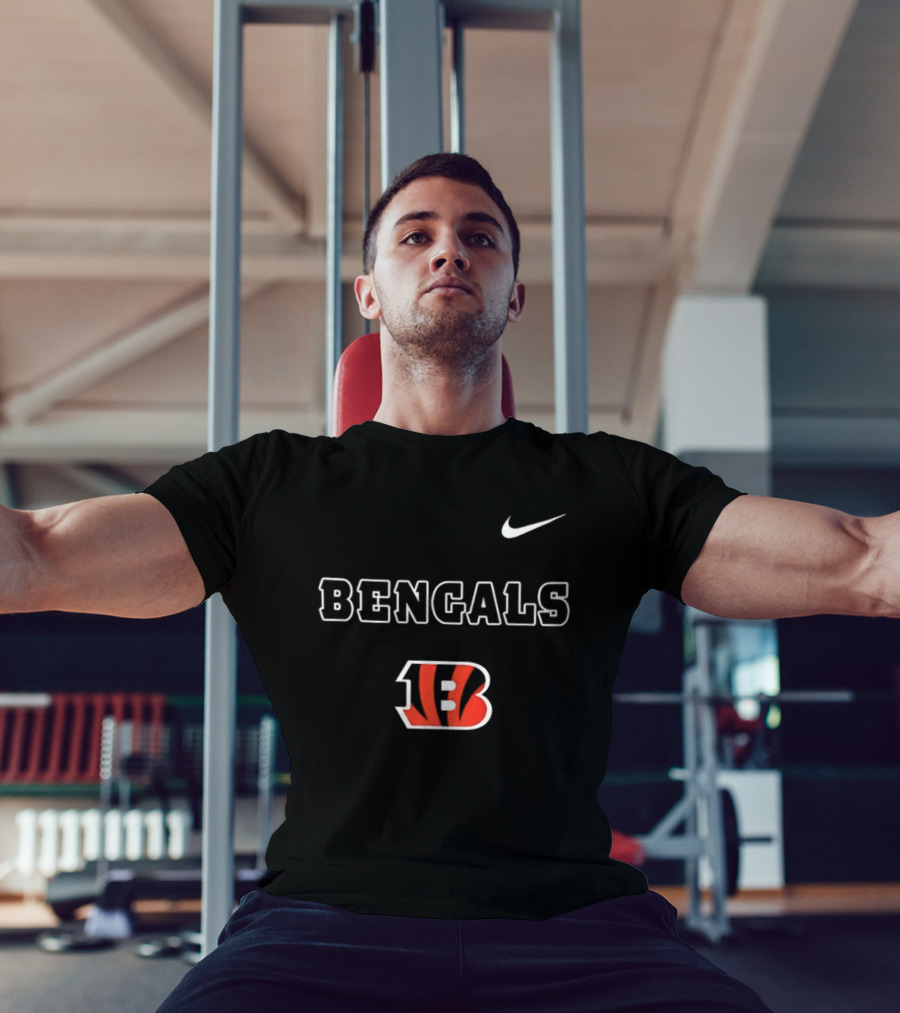Bengals Skeleton Blue Colla American Proud Mechanic Cincinnati B Nike B T-Shirt