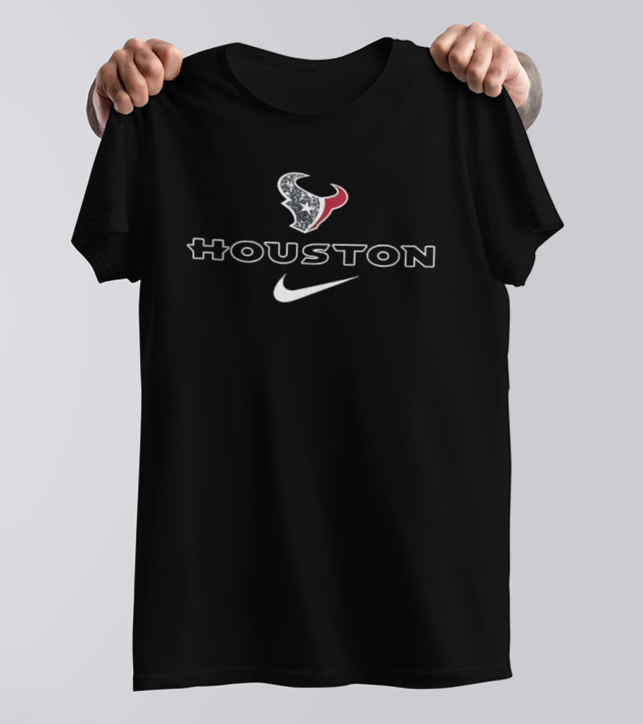 Houston Texans In My Veins Jesus In My Heart Diamond Tears Two Sided T-Shirt