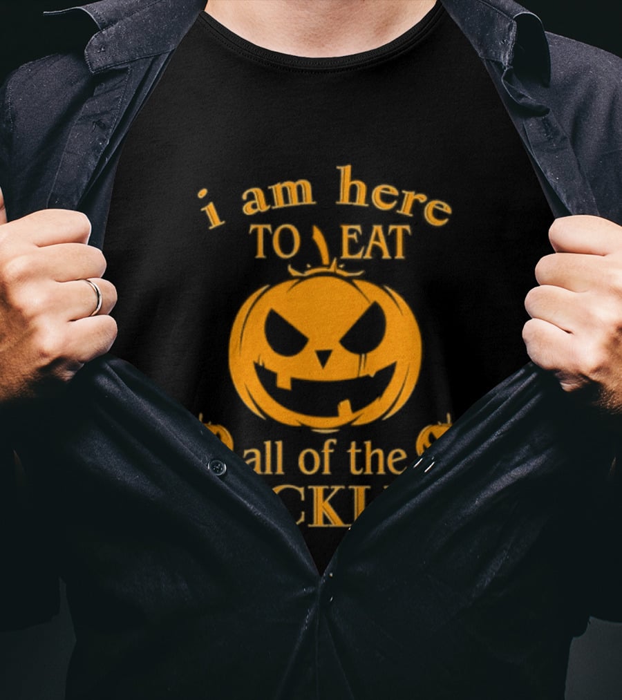 I Am Here To Eat All Of The Pickles Pumpkin Halloween T-Shirt