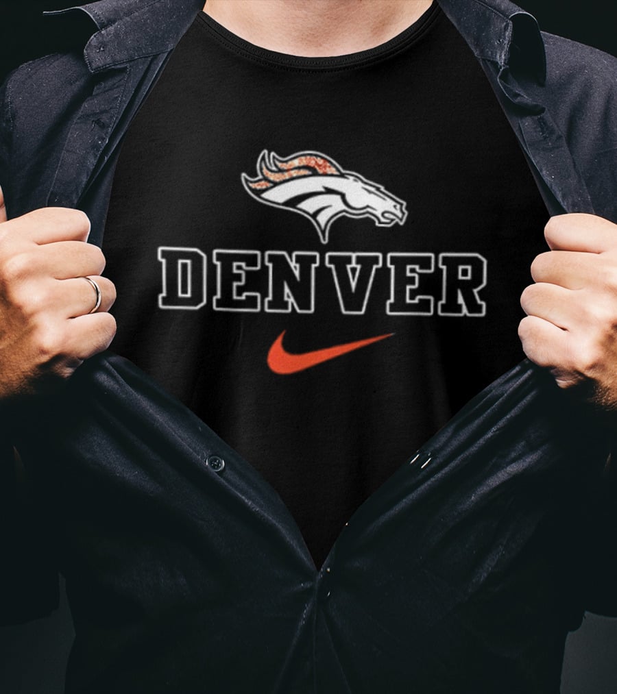 Denver Broncos Nike Jesus Heart Diamond Tears 2 Sided T-Shirt