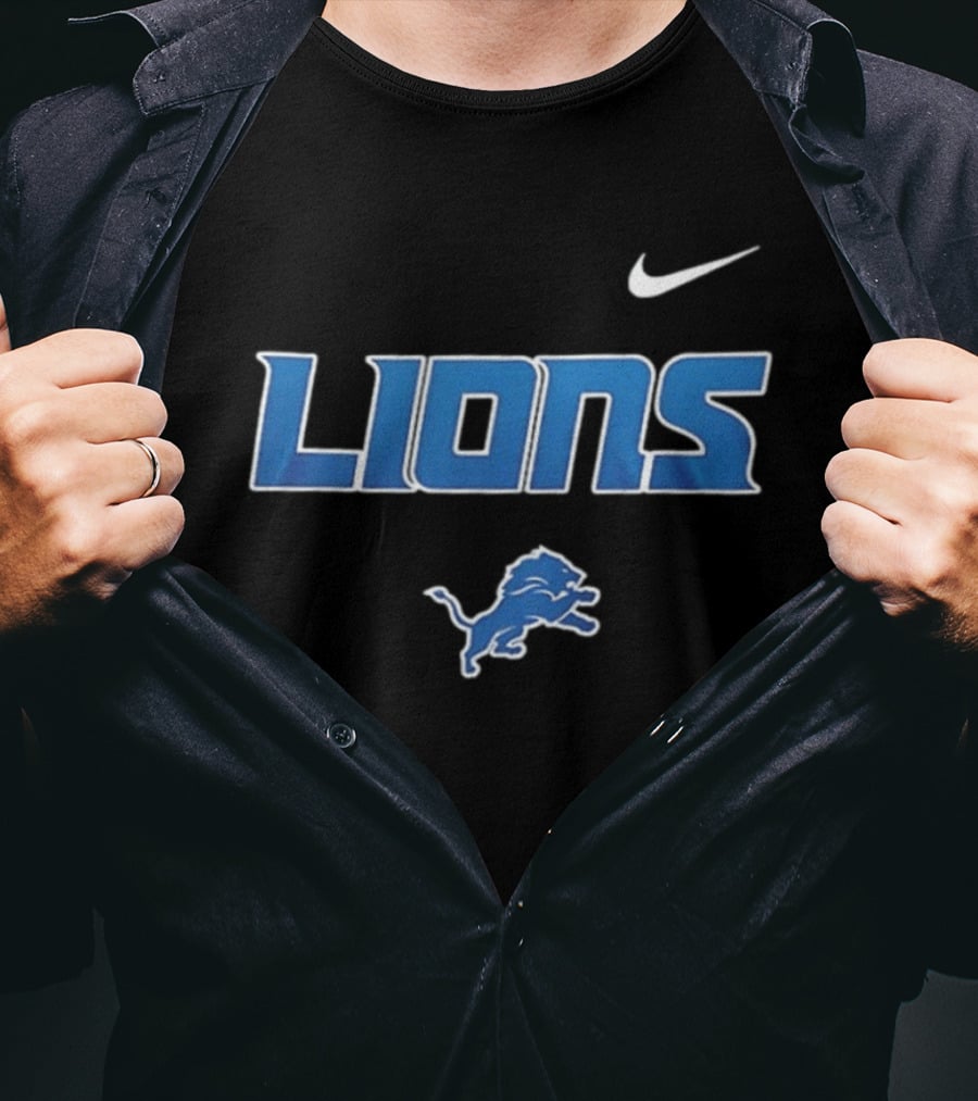 Detroit Lions Skeleton Blue Collar American Proud Mechanic Football Fan Gear T-Shirt