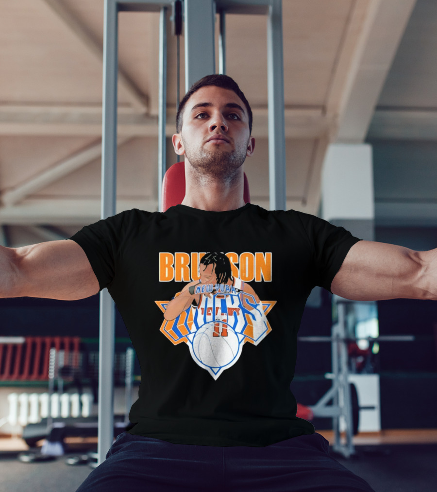 Jalen Brunson New York Knicks 11 Caricature Basketball T-Shirt