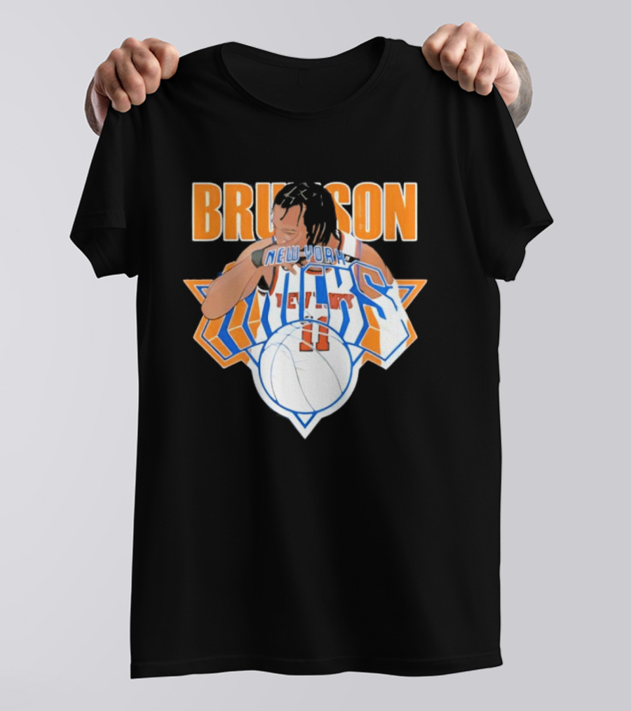 Jalen Brunson New York Knicks 11 Caricature Basketball T-Shirt