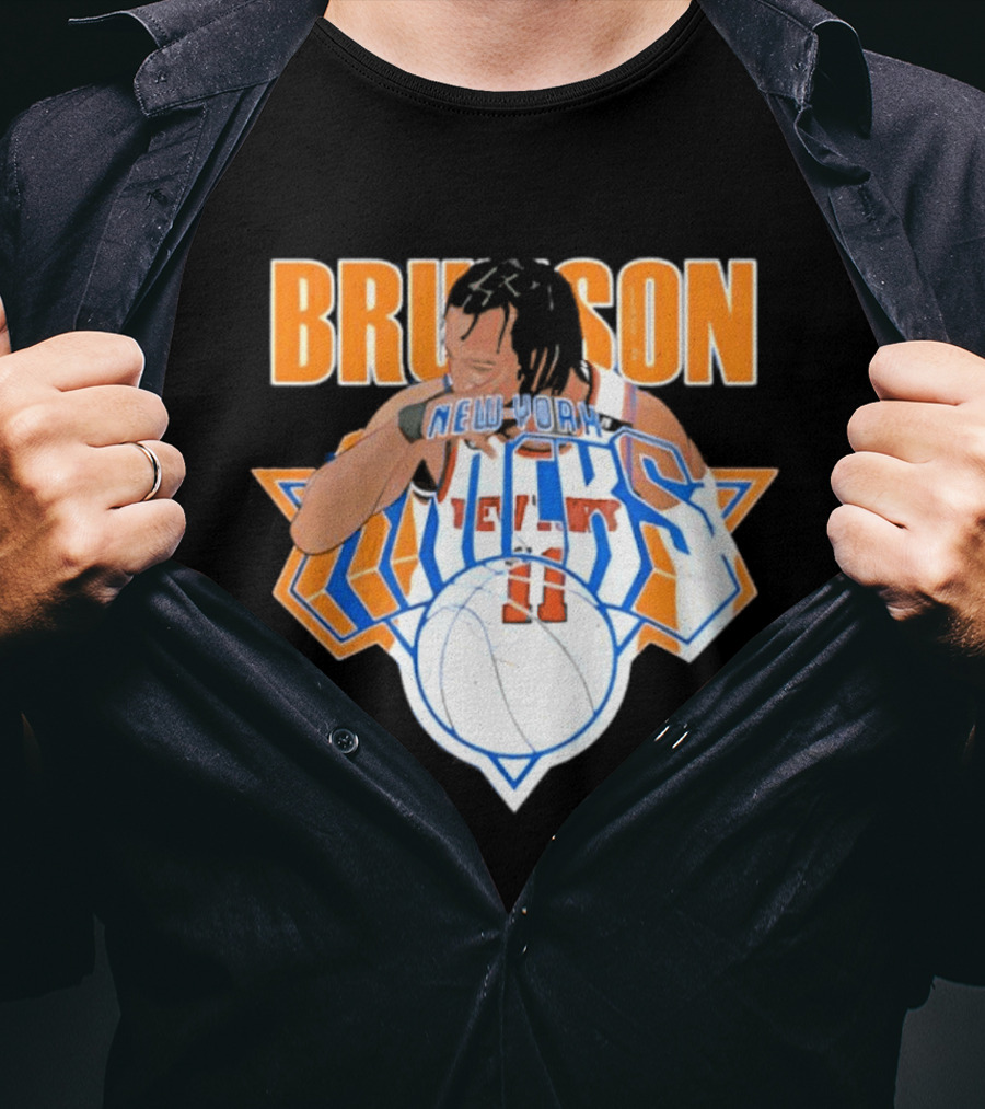 Jalen Brunson New York Knicks 11 Caricature Basketball T-Shirt