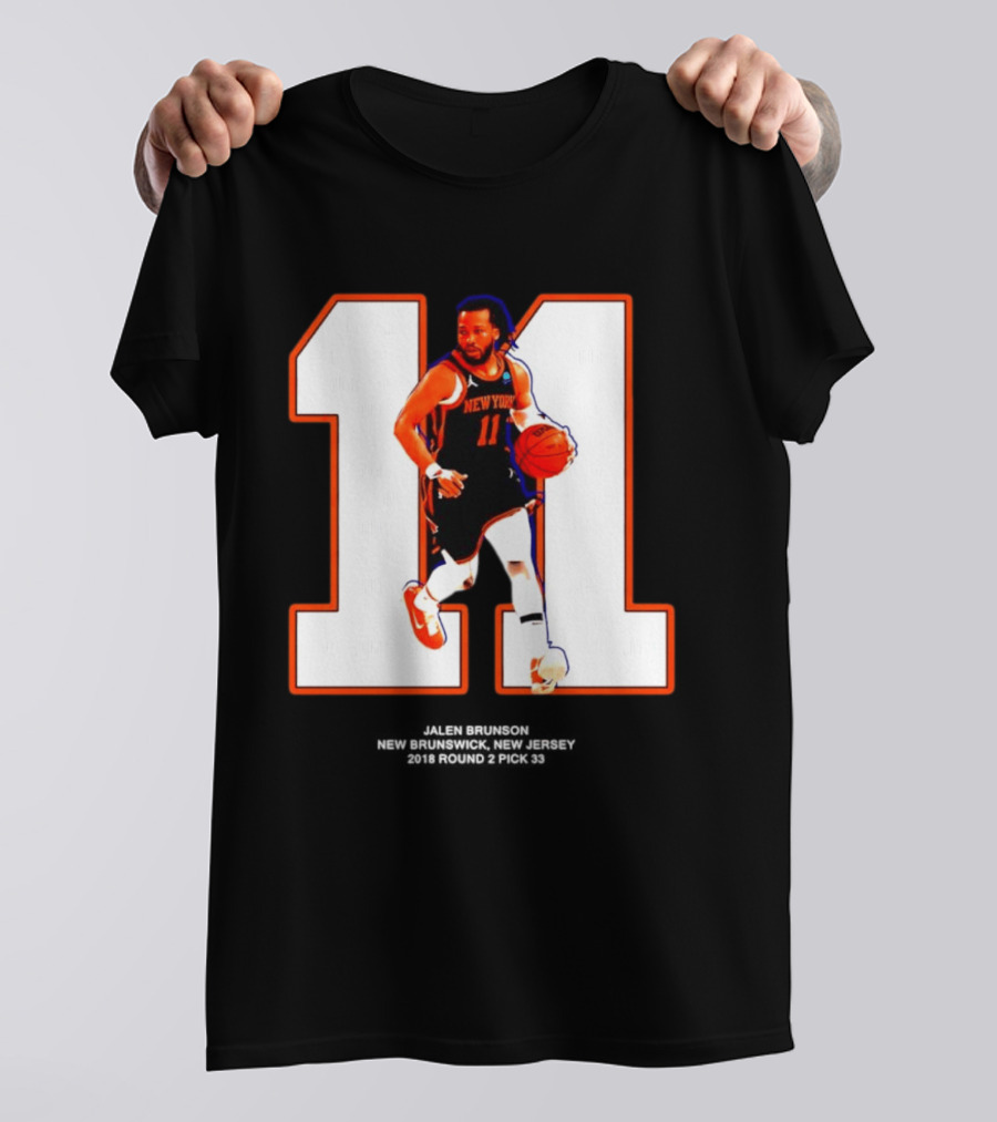 New York Knicks Jalen Brunson Number 11 New Brunswick Basketball T-Shirt