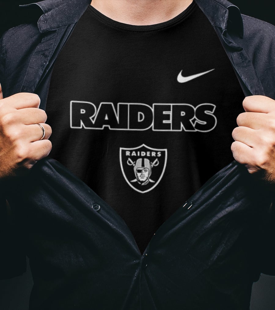 Las Vegas Raiders Skeleton Blue Colla American Proud Mechanic Nike Raiders T-Shirt