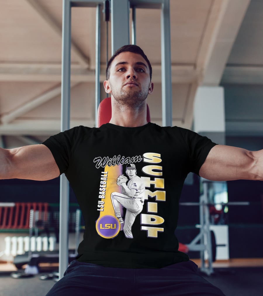 LSU Baseball William Schmidt Pitching Pose T-Shirt