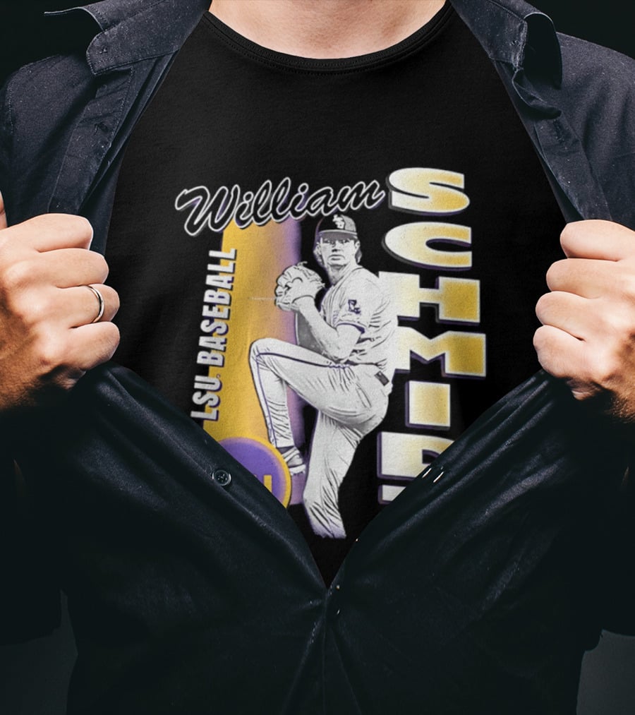 LSU Baseball William Schmidt Pitching Pose T-Shirt